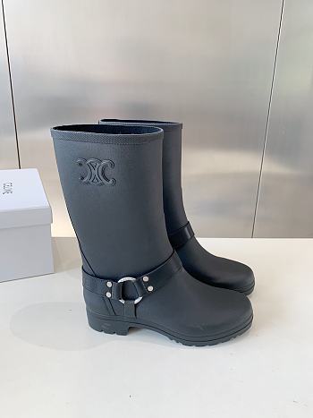Fortok Celine Catwalk Arc de Triomphe Rain Boots Black