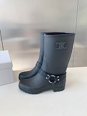 Fortok Celine Catwalk Arc de Triomphe Rain Boots Black - 6