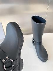 Fortok Celine Catwalk Arc de Triomphe Rain Boots Black - 4