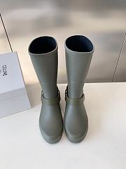 Fortok Celine Catwalk Arc de Triomphe Rain Boots Green Khaki - 6
