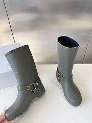 Fortok Celine Catwalk Arc de Triomphe Rain Boots Green Khaki - 5