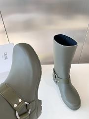 Fortok Celine Catwalk Arc de Triomphe Rain Boots Green Khaki - 2