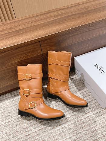 Fortok Celine Arc De Triomphe Punk Boots Brown