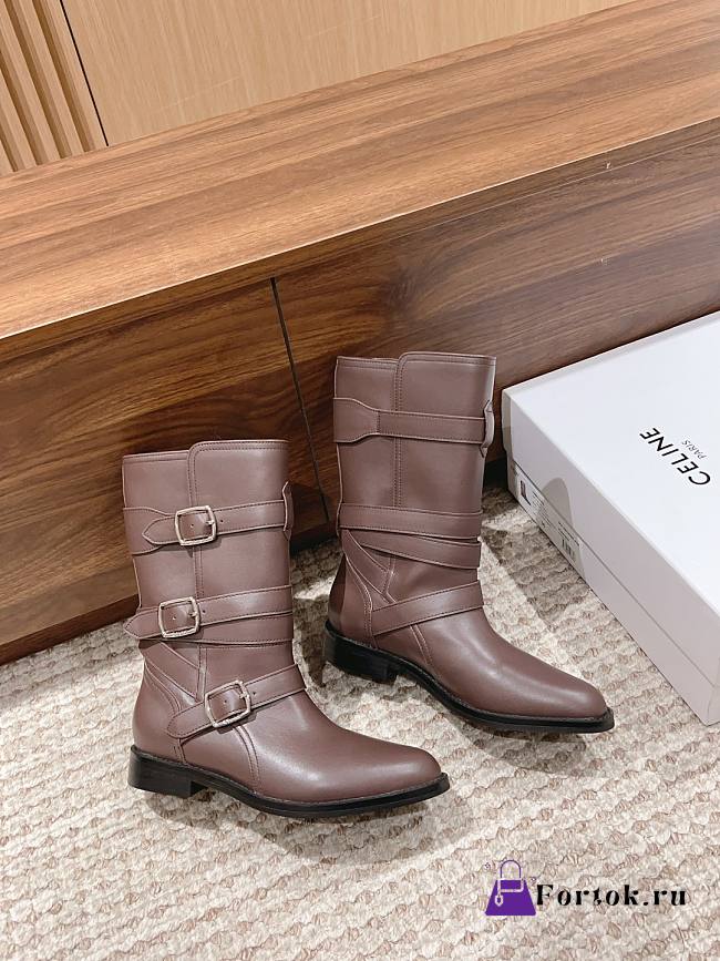 Fortok Celine Arc De Triomphe Punk Boots Dark Brown - 1