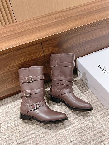Fortok Celine Arc De Triomphe Punk Boots Dark Brown