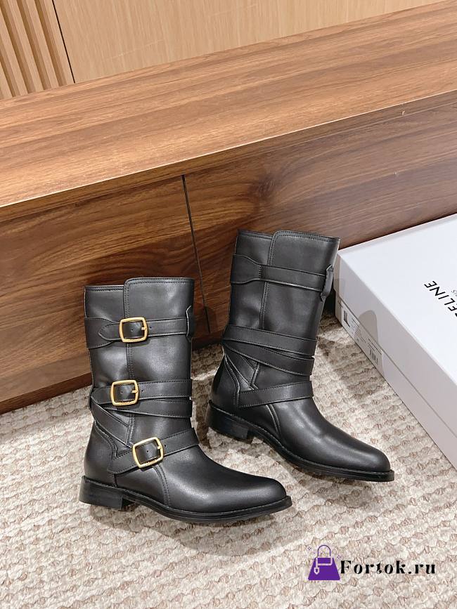 Fortok Celine Arc De Triomphe Punk Boots Black - 1