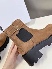 Fortok Celine Triomphe Rangers Chelsea Boots in Brown Suede Calfskin - 6