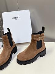 Fortok Celine Triomphe Rangers Chelsea Boots in Brown Suede Calfskin - 4