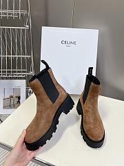Fortok Celine Triomphe Rangers Chelsea Boots in Brown Suede Calfskin - 2