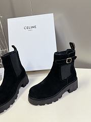 Fortok Celine Triomphe Rangers Chelsea Boots in Black Suede Calfskin - 4