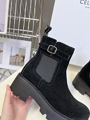Fortok Celine Triomphe Rangers Chelsea Boots in Black Suede Calfskin - 3