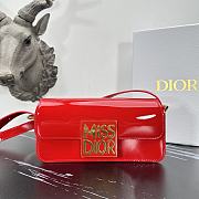 Fortok Dior Miss Flap Bag Red Patent Calfskin 22x11x6cm - 1