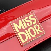 Fortok Dior Miss Flap Bag Red Patent Calfskin 22x11x6cm - 2