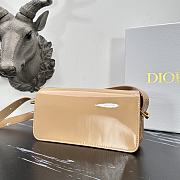 Fortok Dior Miss Flap Bag Beige Patent Calfskin 22x11x6cm - 4