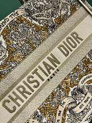 Fortok Dior Lucky Star Embroidery Pattern Book Tote Yellow 36x18x28cm  - 3