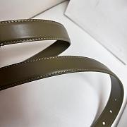 Fortok Celine Triomphe Taurillon Leather Belt Green Khaki  - 6