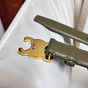 Fortok Celine Triomphe Taurillon Leather Belt Green Khaki  - 4