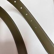 Fortok Celine Triomphe Taurillon Leather Belt Green Khaki  - 2