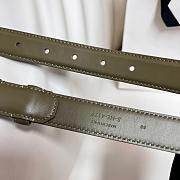 Fortok Celine Triomphe Taurillon Leather Belt Green Khaki  - 3