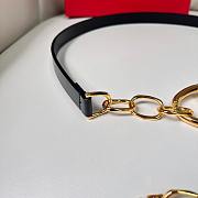 Fortok Valentino Garavani Vlogo Moon Leather Belt in Black With Gold/ Silver Buckle - 4