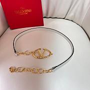 Fortok Valentino Garavani Vlogo Moon Leather Belt in White With Gold/ Silver Buckle - 1