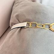 Fortok Valentino Garavani Vlogo Moon Leather Belt in White With Gold/ Silver Buckle - 3