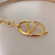 Fortok Valentino Garavani Vlogo Moon Leather Belt in Beige With Gold/ Silver Buckle - 5