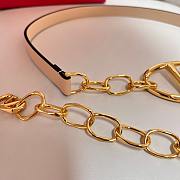Fortok Valentino Garavani Vlogo Moon Leather Belt in Beige With Gold/ Silver Buckle - 4