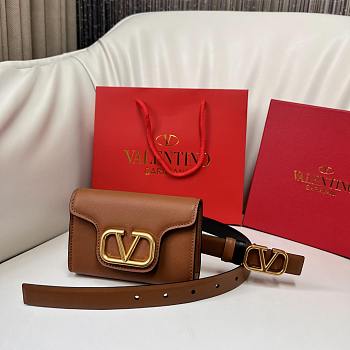 Fortok Valentino Waist Bag Brown 12.5x8.5cm