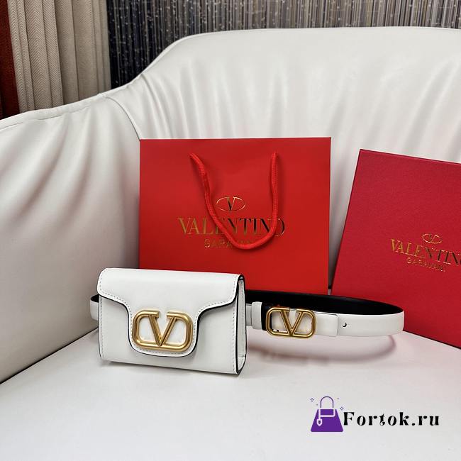 Fortok Valentino Waist Bag White 12.5x8.5cm - 1