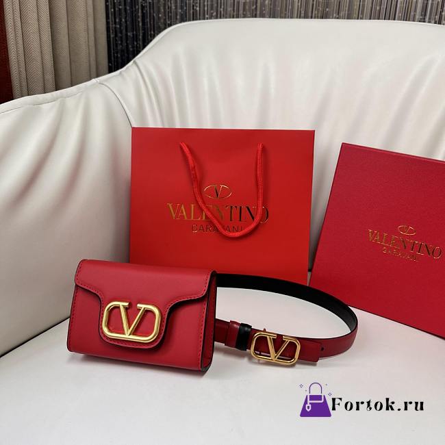 Fortok Valentino Waist Bag Red 12.5x8.5cm - 1