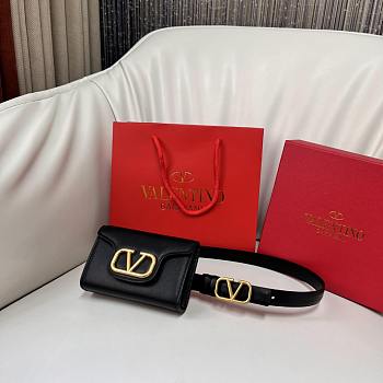 Fortok Valentino Waist Bag Black 12.5x8.5cm