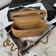 Fortok Chanel Vanity Case With Top Handle Beige 17cm - 4