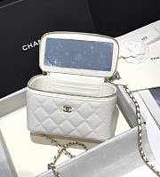 Fortok Chanel 23C Caviar Vanity Case White 16.5x8x10cm - 6