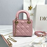 Fortok Dior Lady Dior Bag Cannage Leather Pink 17cm  - 1