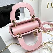 Fortok Dior Lady Dior Bag Cannage Leather Pink 17cm  - 4