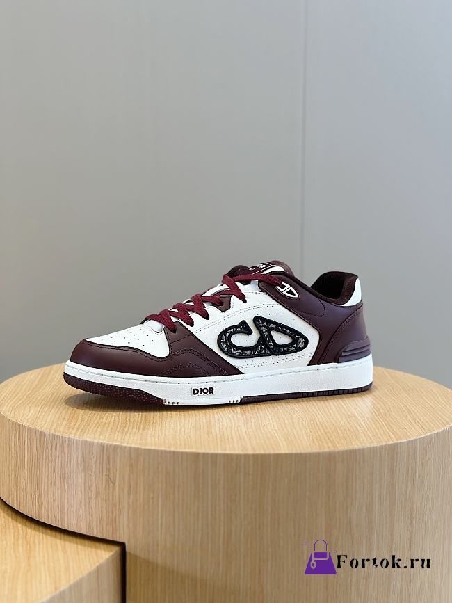 Fortok Dior B57 High Top Sneakers Burgundy - 1