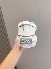 Fortok Dior B33 Gray Smooth Calfskin and Dior Oblique Jacquard Leather Low Top Sneakers - 5