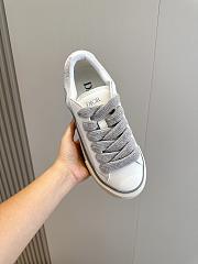 Fortok Dior B33 Gray Smooth Calfskin and Dior Oblique Jacquard Leather Low Top Sneakers - 6