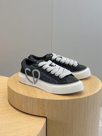 Fortok Dior B33 Black Smooth Calfskin and Dior Oblique Jacquard Leather Low Top Sneakers