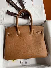 Fortok Hermes Birkin Togo In Smooth Leather Brown Gold Buckle 25cm - 5