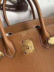 Fortok Hermes Birkin Togo In Smooth Leather Brown Gold Buckle 25cm - 4