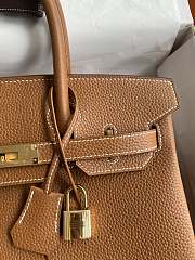 Fortok Hermes Birkin Togo In Smooth Leather Brown Gold Buckle 25cm - 2