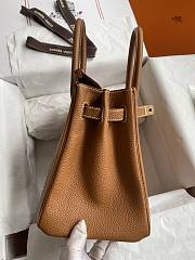 Fortok Hermes Birkin Togo In Smooth Leather Brown Gold Buckle 25cm - 3