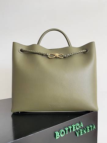 Fortok Bottega Veneta Andiamo Handbag Green 806010 42x35x18cm