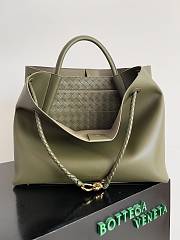 Fortok Bottega Veneta Andiamo Handbag Green 806010 42x35x18cm - 2