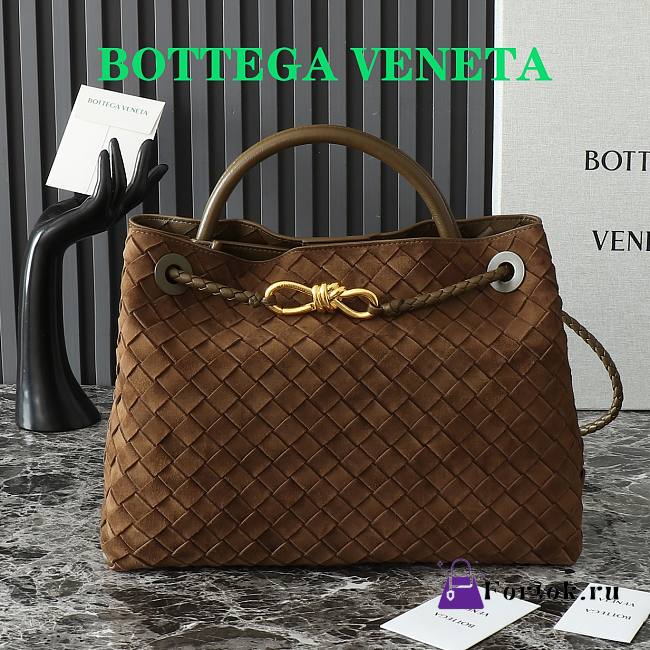 Fortok Bottega Veneta Andiamo Suede Bag Brown 80842 32x24x12cm - 1