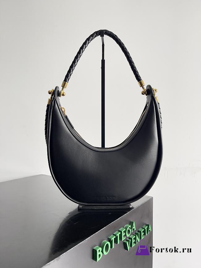 Fortok Bottega Veneta Hula Hoop Shoulder Bag Black 794902 28x27x6cm - 1
