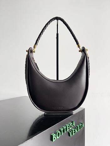 Fortok Bottega Veneta Hula Hoop Shoulder Bag Dark Brown 794902 28x27x6cm 