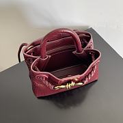 Fortok Bottega Veneta Andiamo Crocodile Leather Bag Burgundy 777614 22x9x15.5cm - 6